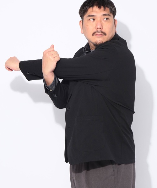 PIMLICO（ピムリコ）の「ジャケット メンズ 大きいサイズ テーラード ストレッチ ドライ アンチピリング シングル PIMLICO (ピムリコ)（テーラードジャケット・メンズ・ネイビー/ブラック・X1(3L～4L)/X4(8L～9L)/X2(4L～5L)/X3(6L～7L)）」の4枚目の写真