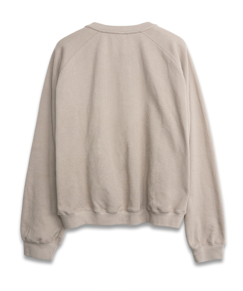サーマルワッフルヘンリーネックオートミール（Tシャツ/カットソー