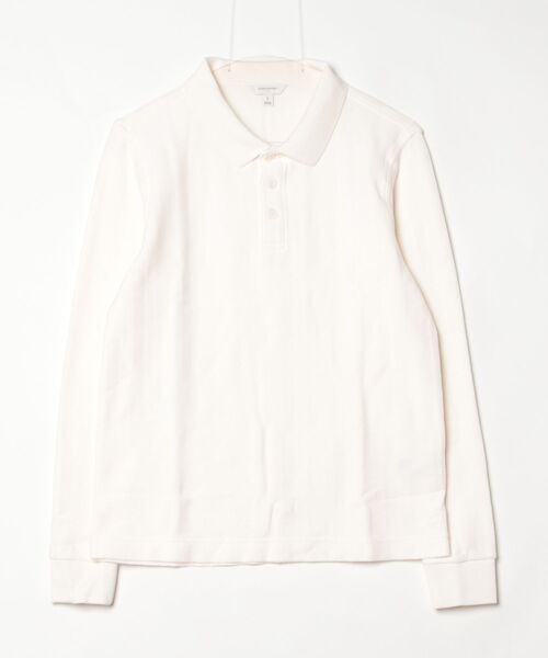 BANANA REPUBLIC FACTORY STORE(バナナリパブリック ファクトリーストア)の「BANANA REPUBLIC FACTORY STORE スタンダードフィット ウォッシュド ヘリンボーン ポロシャツ(ポロシャツ・メンズ・ホワイト/ネイビー・XL/M/S/L)」の5枚目の写真