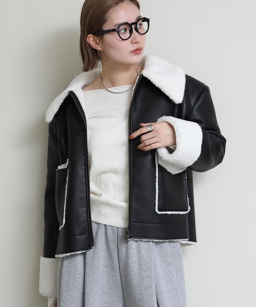 エコレザーボアジャケット