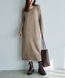 STYLE DELI（スタイルデリ）の「しっとりもっちりVネックニットワンピース（ワンピース）」