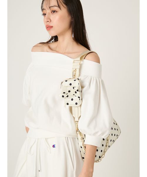 FRAY I.D（フレイアイディー）の「リボンポーチマルチショルダーバッグ（ショルダーバッグ・レディース・ブラック/ドット/ブルー・F）」の16枚目の写真