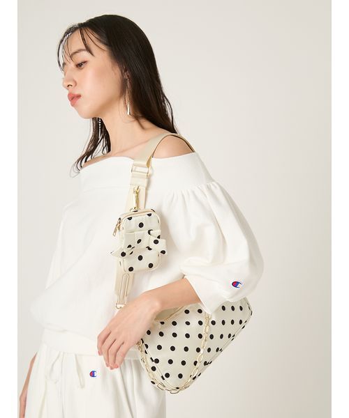 FRAY I.D（フレイアイディー）の「リボンポーチマルチショルダーバッグ（ショルダーバッグ・レディース・ブラック/ドット/ブルー・F）」の18枚目の写真