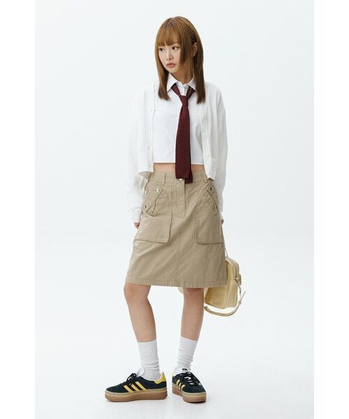 MUSINSA STANDARD WOMAN（ムシンサスタンダードウーマン）の「ウィメンズカーゴニーレングススカート[ベージュ]（スカート・レディース・その他・LARGE/MEDIUM/SMALL/X-SMALL）」の7枚目の写真
