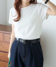 BONLECILL（ボンルシール）の「【2枚入り】半袖 2PACK 華奢見えフライスTシャツ【抗菌防臭/しっかり生地/コットン100】（Tシャツ/カットソー）」