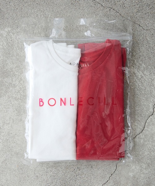 BONLECILL(ボンルシール)の「【2枚入り】半袖 2PACK 華奢見えフライスTシャツ【抗菌防臭/しっかり生地/コットン100】(Tシャツ/カットソー・レディース・ブラック/レッド/ブラック系1/オフホワイト・L/M)」の17枚目の写真