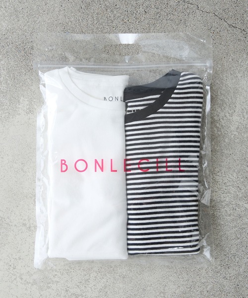 BONLECILL(ボンルシール)の「【2枚入り】半袖 2PACK 華奢見えフライスTシャツ【抗菌防臭/しっかり生地/コットン100】(Tシャツ/カットソー・レディース・ブラック/レッド/ブラック系1/オフホワイト・L/M)」の18枚目の写真
