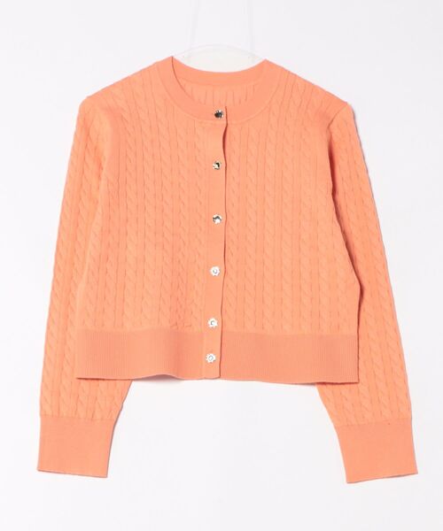 STRAWBERRY-FIELDS（ストロベリーフィールズ）の「エレナコットン_ミニケーブルカーディガン（カーディガン/ボレロ・レディース・ミント/ネイビー/オレンジ・2）」の17枚目の写真