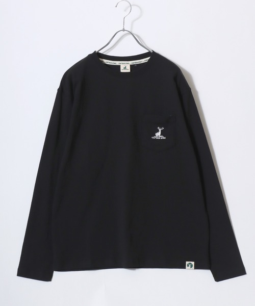 CAPTAIN STAG(キャプテンスタッグ)の「2026SS CAPTAIN STAG/キャプテンスタッグ ワンポイント刺繍 ポケット付 ロングスリーブTシャツ レディース メンズ ロンT(Tシャツ/カットソー・メンズ・ネイビー/オレンジ/グリーン/ブラック/グレー/オフホワイト・M/LL/L)」の11枚目の写真