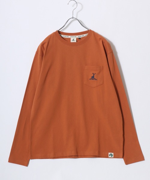 CAPTAIN STAG(キャプテンスタッグ)の「2026SS CAPTAIN STAG/キャプテンスタッグ ワンポイント刺繍 ポケット付 ロングスリーブTシャツ レディース メンズ ロンT(Tシャツ/カットソー・メンズ・ネイビー/オレンジ/グリーン/ブラック/グレー/オフホワイト・M/LL/L)」の13枚目の写真