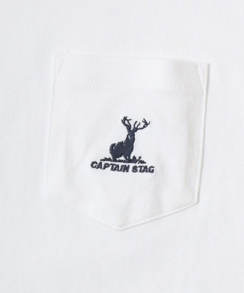 CAPTAIN STAG(キャプテンスタッグ)の「2026SS CAPTAIN STAG/キャプテンスタッグ ワンポイント刺繍 ポケット付 ロングスリーブTシャツ レディース メンズ ロンT(Tシャツ/カットソー・メンズ・ネイビー/オレンジ/グリーン/ブラック/グレー/オフホワイト・M/LL/L)」の15枚目の写真