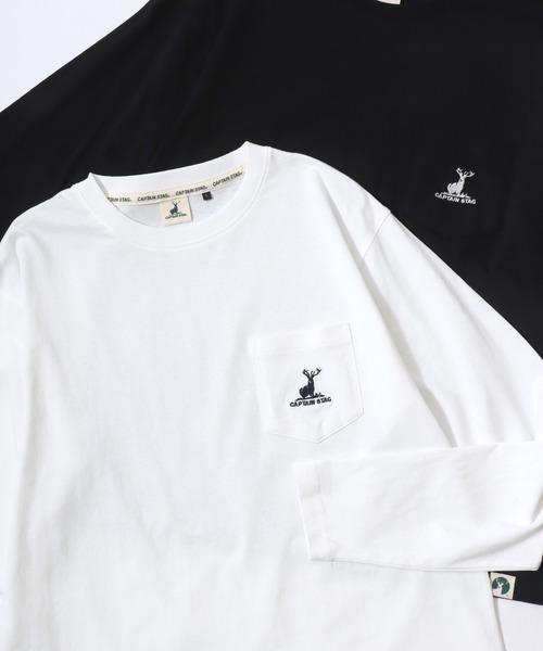 CAPTAIN STAG(キャプテンスタッグ)の「2026SS CAPTAIN STAG/キャプテンスタッグ ワンポイント刺繍 ポケット付 ロングスリーブTシャツ レディース メンズ ロンT(Tシャツ/カットソー・メンズ・ネイビー/オレンジ/グリーン/ブラック/グレー/オフホワイト・M/LL/L)」の21枚目の写真