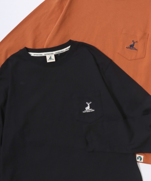 CAPTAIN STAG(キャプテンスタッグ)の「2026SS CAPTAIN STAG/キャプテンスタッグ ワンポイント刺繍 ポケット付 ロングスリーブTシャツ レディース メンズ ロンT(Tシャツ/カットソー・メンズ・ネイビー/オレンジ/グリーン/ブラック/グレー/オフホワイト・M/LL/L)」の22枚目の写真