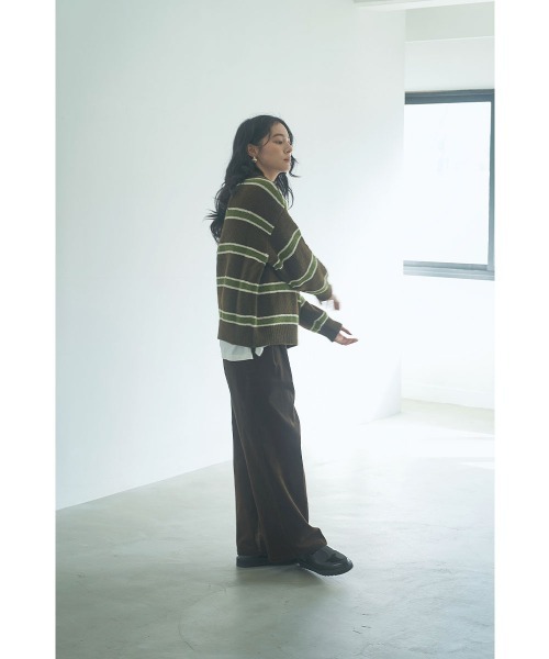 marjour(マージュール)の「CORDUROY TUCK PANTS(その他パンツ・レディース・ブラウン/オフホワイト・M)」の5枚目の写真