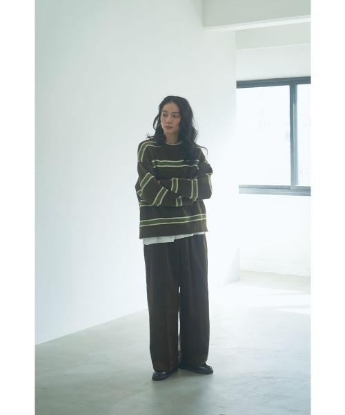 marjour(マージュール)の「CORDUROY TUCK PANTS(その他パンツ・レディース・ブラウン/オフホワイト・M)」の9枚目の写真