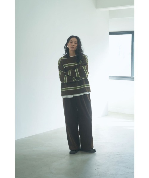 marjour(マージュール)の「CORDUROY TUCK PANTS(その他パンツ・レディース・ブラウン/オフホワイト・M)」の10枚目の写真