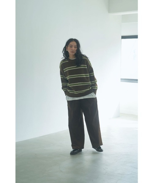 marjour(マージュール)の「CORDUROY TUCK PANTS(その他パンツ・レディース・ブラウン/オフホワイト・M)」の12枚目の写真