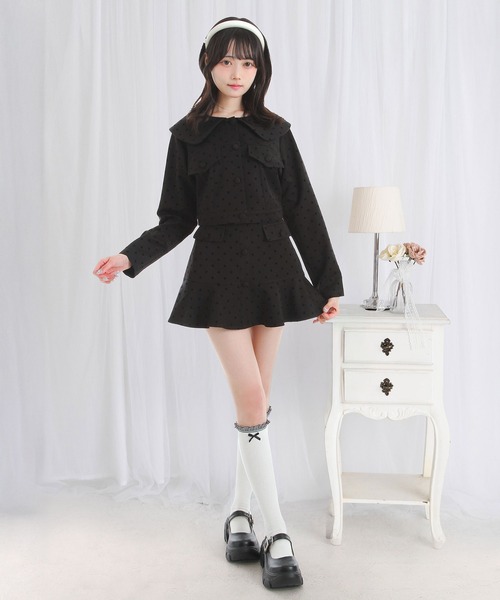DearMyLoveRose(ディアマイラブローズ)の「丸襟ドットセットアップ【大きいサイズ有り】(セットアップ・レディース・グレー/ブラック・M-L/L~LL/LL~3L)」の8枚目の写真