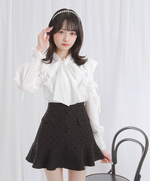 DearMyLoveRose(ディアマイラブローズ)の「丸襟ドットセットアップ【大きいサイズ有り】(セットアップ・レディース・グレー/ブラック・M-L/L~LL/LL~3L)」の11枚目の写真