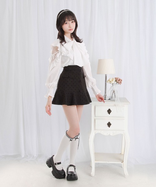 DearMyLoveRose(ディアマイラブローズ)の「丸襟ドットセットアップ【大きいサイズ有り】(セットアップ・レディース・グレー/ブラック・M-L/L~LL/LL~3L)」の12枚目の写真