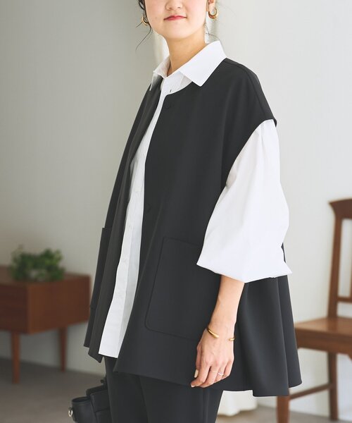 LIVETART（リヴェタート）の「《LIVETART》ポケットジレ（ベスト・レディース・ネイビー/ブラック・FREE）」の4枚目の写真