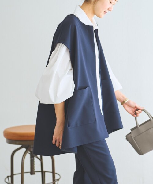 LIVETART（リヴェタート）の「《LIVETART》ポケットジレ（ベスト・レディース・ネイビー/ブラック・FREE）」の9枚目の写真