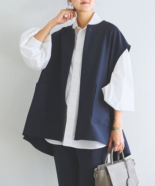 LIVETART（リヴェタート）の「《LIVETART》ポケットジレ（ベスト・レディース・ネイビー/ブラック・FREE）」の13枚目の写真