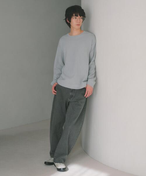 THE SHOP TK （ザ ショップ ティーケー ）の「【半歩先のオシャレ】デニムカーブパンツ　セットアップ可/洗濯機OK（デニムパンツ・メンズ・ネイビー/ブラック・04/03/02/01）」の4枚目の写真