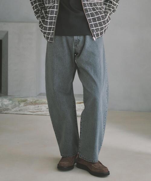 THE SHOP TK （ザ ショップ ティーケー ）の「【半歩先のオシャレ】デニムカーブパンツ　セットアップ可/洗濯機OK（デニムパンツ・メンズ・ネイビー/ブラック・04/03/02/01）」の5枚目の写真