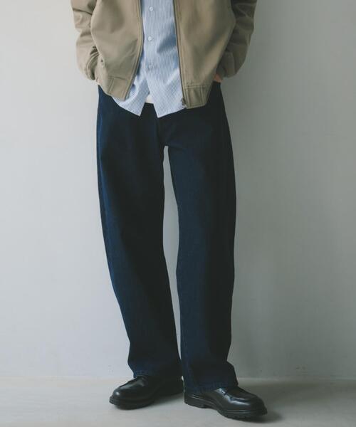 THE SHOP TK （ザ ショップ ティーケー ）の「【半歩先のオシャレ】デニムカーブパンツ　セットアップ可/洗濯機OK（デニムパンツ・メンズ・ネイビー/ブラック・04/03/02/01）」の7枚目の写真