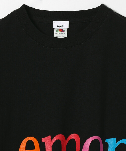 FREAK'S STORE(フリークスストア)の「byeA./バイエー NOT APPLE T-shirt Lemon/レモン ロゴTシャツ(Tシャツ/カットソー・レディース・ブラック/ホワイト・MEDIUM)」の4枚目の写真