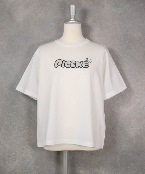 STUDIO PICONE(スタジオピッコーネ)の「チュール刺繍冷感プルオーバー(Tシャツ/カットソー・レディース・ブラック/ホワイト/グリーン/キャメル・LL/L/M)」の16枚目の写真