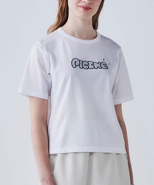 STUDIO PICONE(スタジオピッコーネ)の「チュール刺繍冷感プルオーバー(Tシャツ/カットソー・レディース・ブラック/ホワイト/グリーン/キャメル・LL/L/M)」の19枚目の写真
