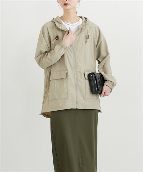 nissen（ニッセン）の「【花粉が付きにくい・はっ水・ＵＶカット】ワッシャー生地マウンテンパーカー（カバーオール・レディース・ベージュ/アイボリー/カーキ・L/LL/M）」の12枚目の写真