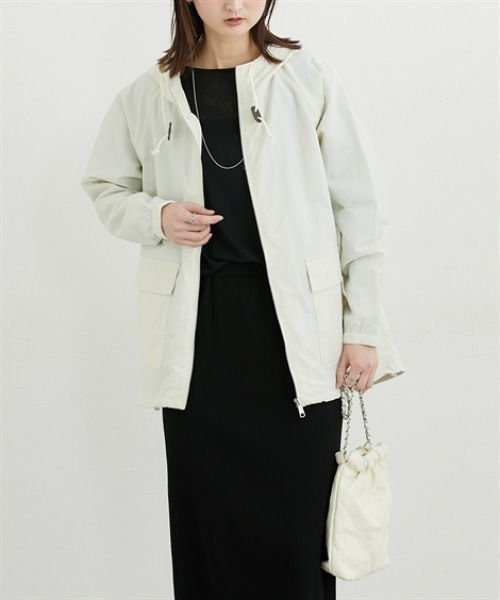 nissen（ニッセン）の「【花粉が付きにくい・はっ水・ＵＶカット】ワッシャー生地マウンテンパーカー（カバーオール・レディース・ベージュ/アイボリー/カーキ・L/LL/M）」の19枚目の写真