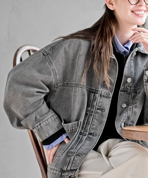 rps（アールピーエス）の「デニムＢＩＧカバーオール（デニムジャケット・レディース・ブラック/ブルー・フリー）」の4枚目の写真