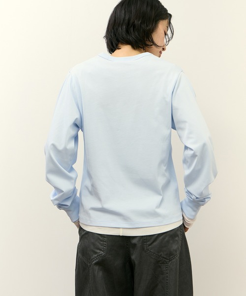 ADAM ET ROPE'（アダムエロペ）の「2WAYノットプルオーバー（Tシャツ/カットソー・レディース・ダークブラウン/ホワイト/サックスブルー・FREE）」の6枚目の写真