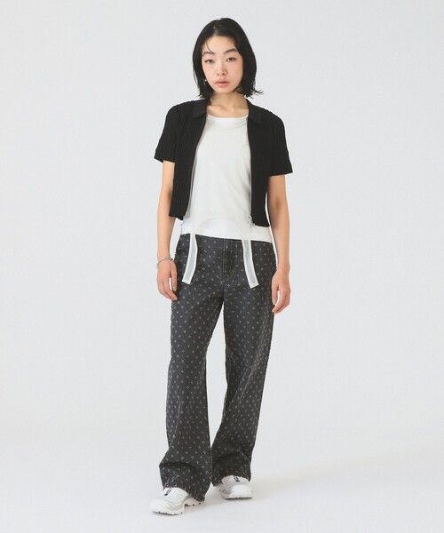 Ray BEAMS(レイビームス)の「リブ ジップ ポロ カーディガン(カーディガン/ボレロ・レディース・ブラック/オフホワイト/レッド・ONE SIZE)」の8枚目の写真