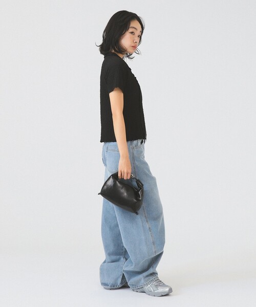 Ray BEAMS(レイビームス)の「リブ ジップ ポロ カーディガン(カーディガン/ボレロ・レディース・ブラック/オフホワイト/レッド・ONE SIZE)」の13枚目の写真