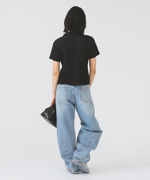 Ray BEAMS(レイビームス)の「リブ ジップ ポロ カーディガン(カーディガン/ボレロ・レディース・ブラック/オフホワイト/レッド・ONE SIZE)」の14枚目の写真