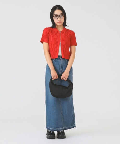 Ray BEAMS(レイビームス)の「リブ ジップ ポロ カーディガン(カーディガン/ボレロ・レディース・ブラック/オフホワイト/レッド・ONE SIZE)」の17枚目の写真