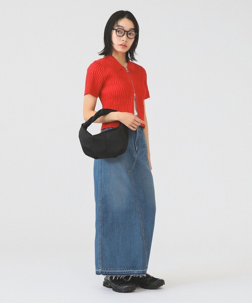 Ray BEAMS(レイビームス)の「リブ ジップ ポロ カーディガン(カーディガン/ボレロ・レディース・ブラック/オフホワイト/レッド・ONE SIZE)」の18枚目の写真