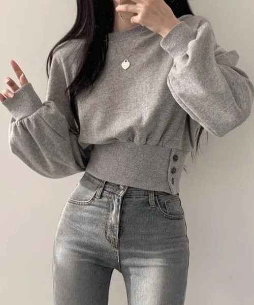 Flugge(フラッジー)の「ショート丈スウェットトップス(その他トップス・レディース・グレー/アッシュグレー・MEDIUM/LARGE)」の1枚目の写真