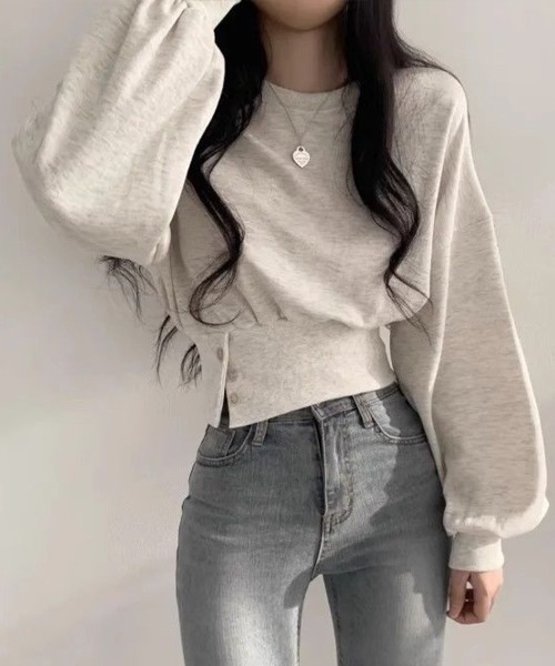 Flugge(フラッジー)の「ショート丈スウェットトップス(その他トップス・レディース・グレー/アッシュグレー・MEDIUM/LARGE)」の2枚目の写真