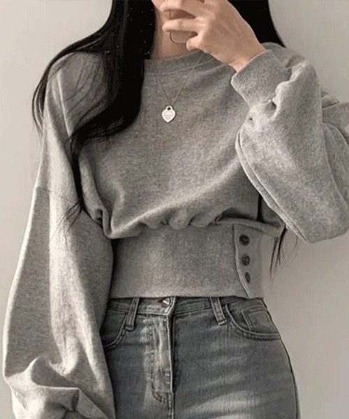 Flugge(フラッジー)の「ショート丈スウェットトップス(その他トップス・レディース・グレー/アッシュグレー・MEDIUM/LARGE)」の5枚目の写真