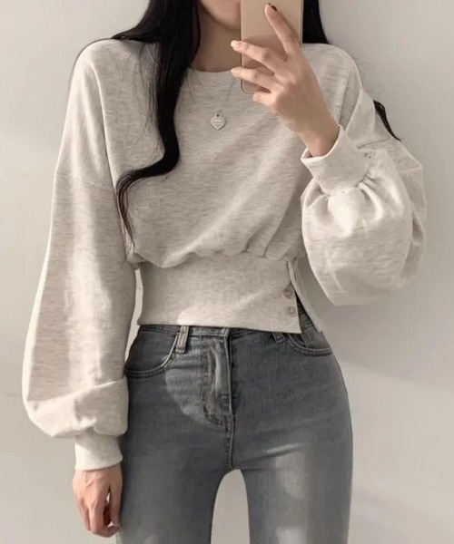 Flugge(フラッジー)の「ショート丈スウェットトップス(その他トップス・レディース・グレー/アッシュグレー・MEDIUM/LARGE)」の10枚目の写真