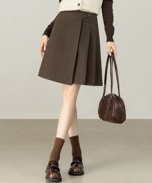 ReRe(リリ)の「Aラインシルエット×アシンメトリースカート(スカート・レディース・ダークグレー/ブラウン・X-LARGE/LARGE/MEDIUM)」の9枚目の写真