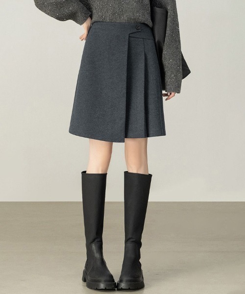 ReRe(リリ)の「Aラインシルエット×アシンメトリースカート(スカート・レディース・ダークグレー/ブラウン・X-LARGE/LARGE/MEDIUM)」の13枚目の写真