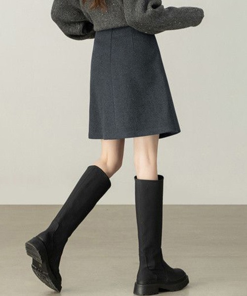ReRe(リリ)の「Aラインシルエット×アシンメトリースカート(スカート・レディース・ダークグレー/ブラウン・X-LARGE/LARGE/MEDIUM)」の14枚目の写真