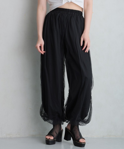 DEMETER(デメテル)の「厚底 プラットフォーム アンクルストラップ チュールサンダル(サンダル・レディース・ベージュ/ブラック・M/S/LL/L)」の11枚目の写真